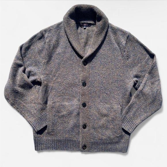 Roundtree and Yorke Multi Color Grey Button Up Cardigan Sweater Knit - Picture 1 of 6